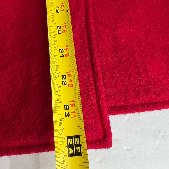 Chico’s 2 M 12 red black cape jacket 100% wool winter business casual Holiday - Picture 9 of 10